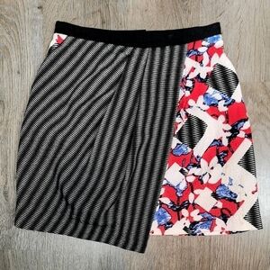 𝅺00S vintage Peter Pilotto target multicolor abstract pattern wrap mini skirt